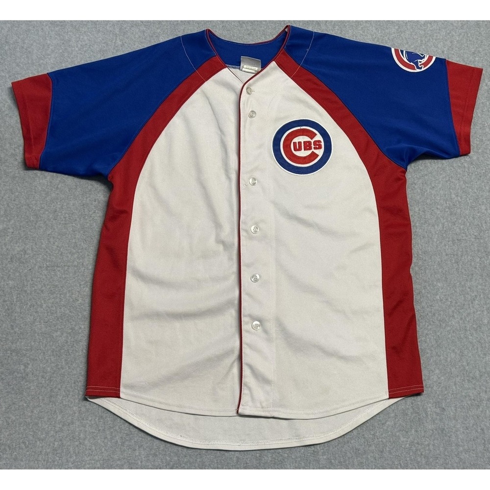Chicago Cubs Jersey Mens Large White Blue Red MLB Baseball Genuine Merchandise